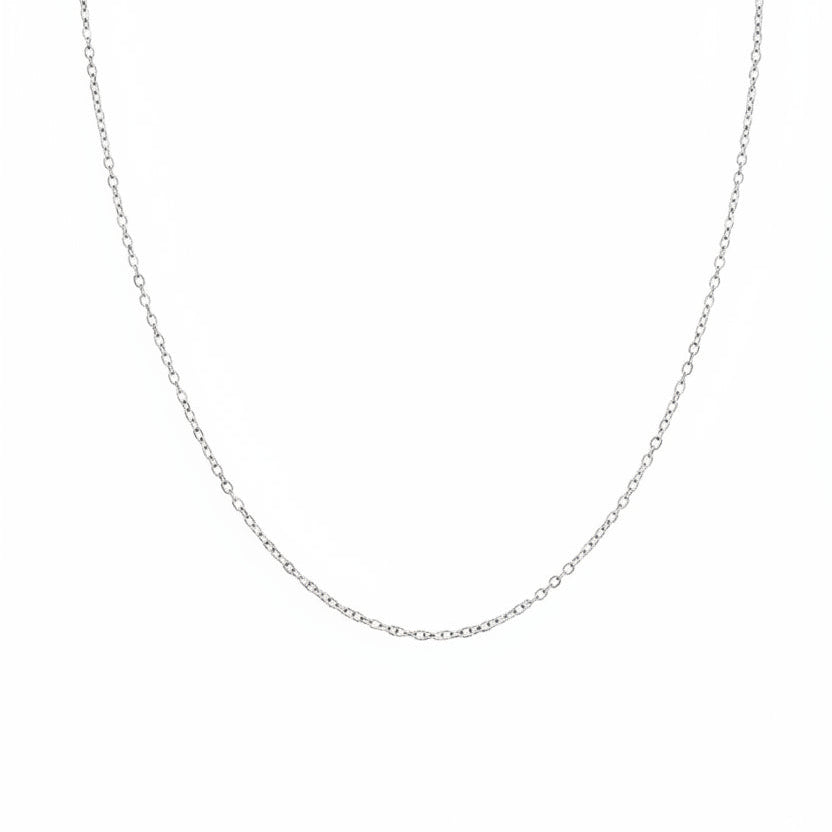 18K White Gold Cable Chain