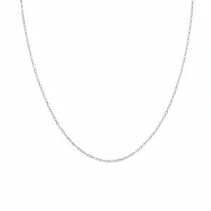 18K White Gold Cable Chain