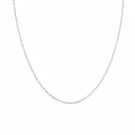 18K White Gold Cable Chain