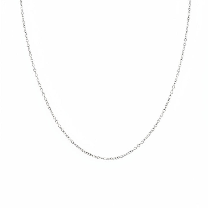 18K White Gold Cable Chain