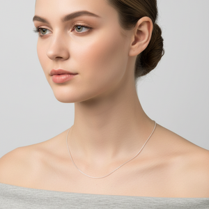 18K White Gold Cable Chain