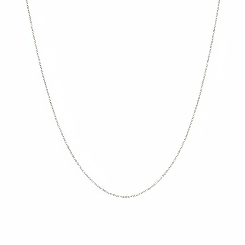 18K White Gold Fine Cable Chain
