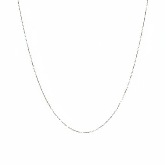18K White Gold Fine Cable Chain