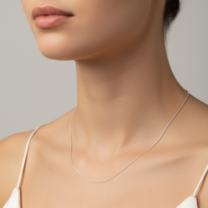 18K White Gold Fine Cable Chain
