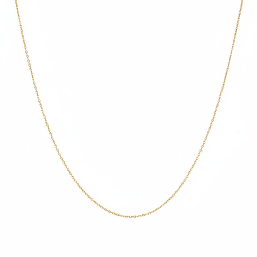 18K Yellow Gold Cable Adjustable Chain