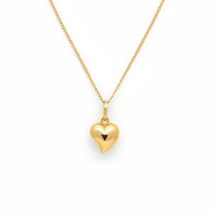 18K Yellow Gold Heart Pendant Necklace