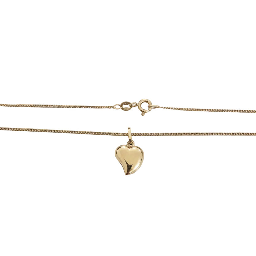 18K Yellow Gold Heart Pendant Necklace