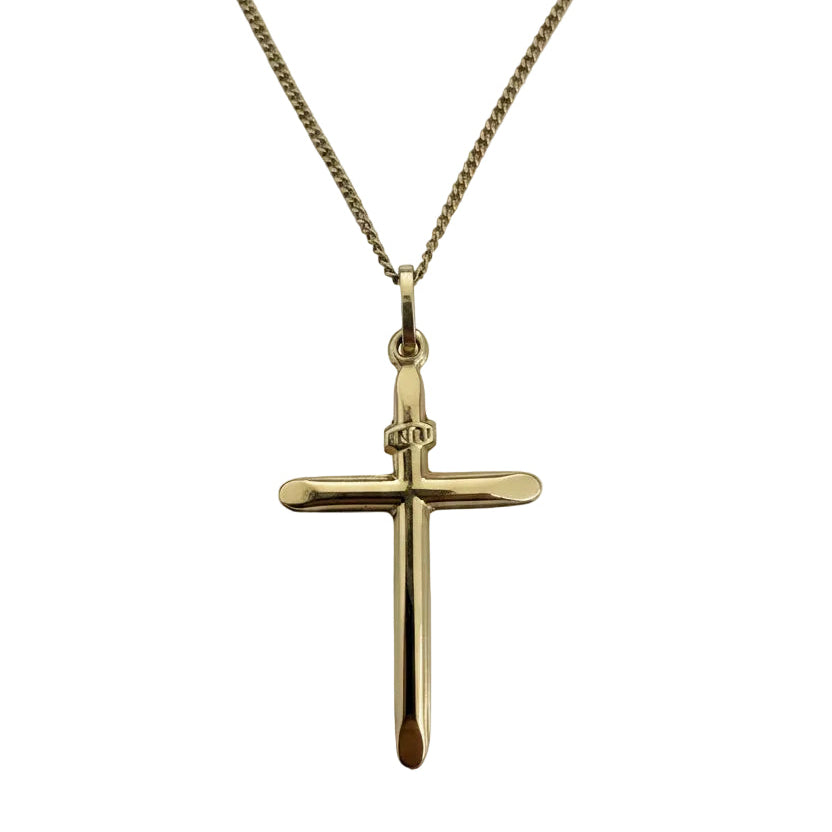18K Yellow Gold Sacred Light Cross Pendant Necklace