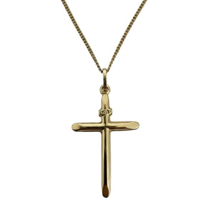 18K Yellow Gold Sacred Light Cross Pendant Necklace