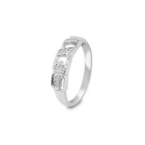 10K White Gold Sexy Letter Setting with Diamonds  Ring