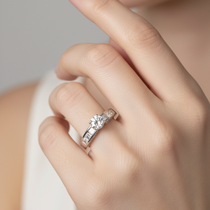 18K White Gold Channel-Set Princess Diamond Ring, TDW: 1.24ct
