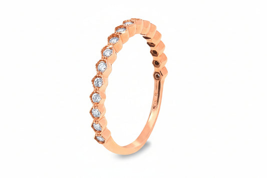 14K Rose Gold Bridal 17-stone diamond Eternity Band