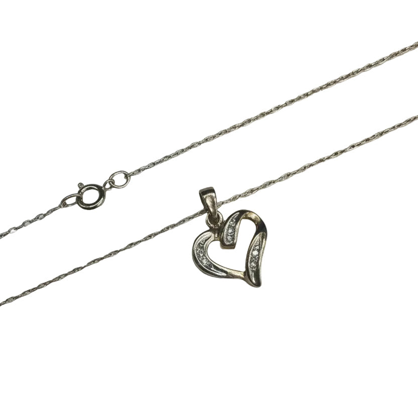 10k Yellow Gold Diamond Heart Necklace