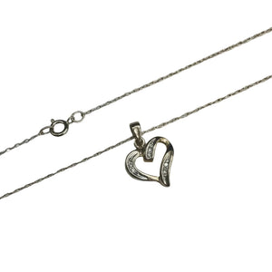 10k Yellow Gold Diamond Heart Necklace