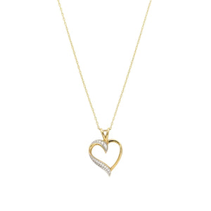10k Yellow Gold Diamond Heart Necklace