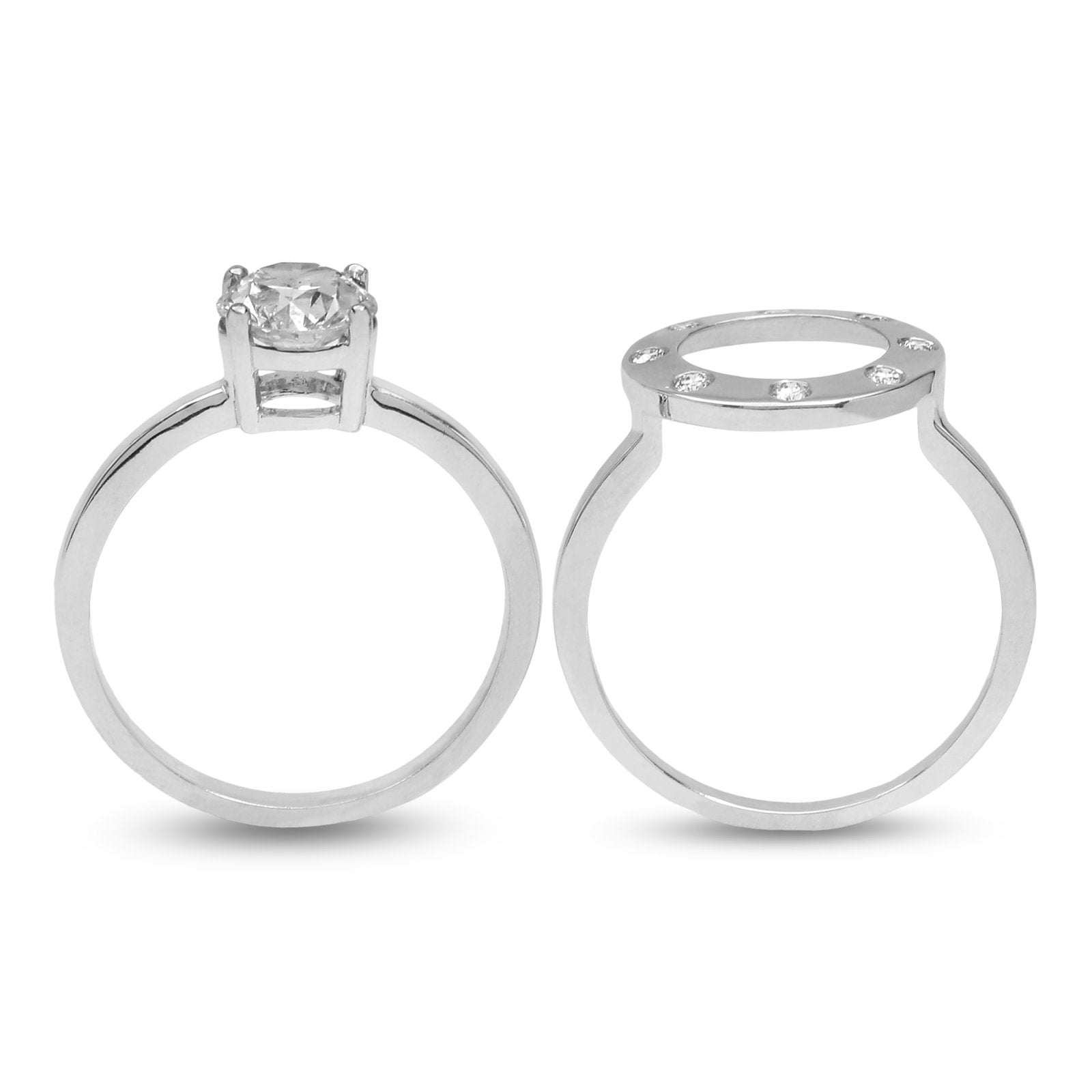 White Gold Halo Diamond Ring Setting Set. Centre: 1.1ct, SI1, F, 14k TDW:1.24ct