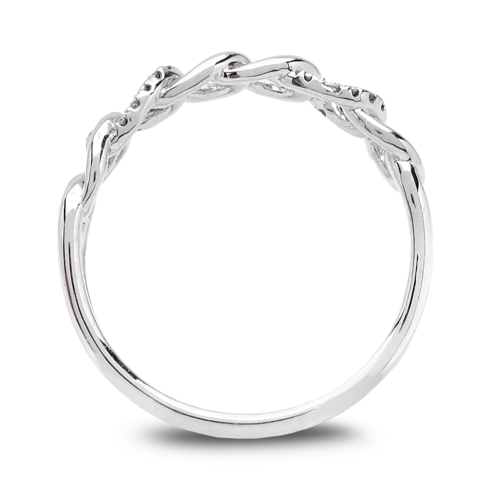 Sterling Silver Curb chain style Ring setting with Cubic Zirconia, 925