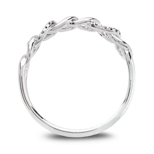 Sterling Silver Curb chain style Ring setting with Cubic Zirconia
