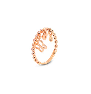 18K Yellow Gold Ring with Charms Hanging