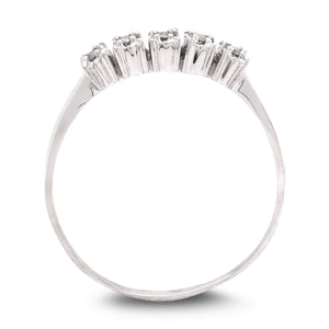 Classic Five-Stone Diamond Ring in White Gold, 10k, TDW: 0.1ct, SI, H