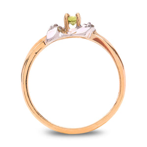 10K Golden Blossom Ring with Peridot and Diamond Accents