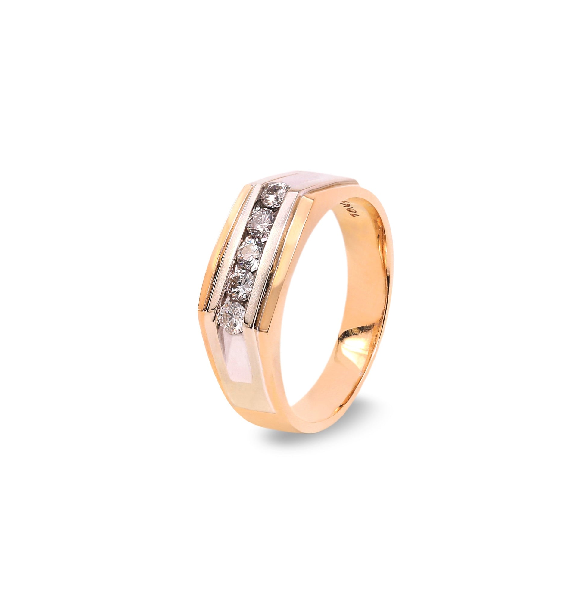 10K Two-Tone Gold Men's Diamond Ring.
