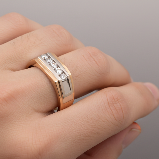 10K Two-Tone Gold Men's Diamond Ring.