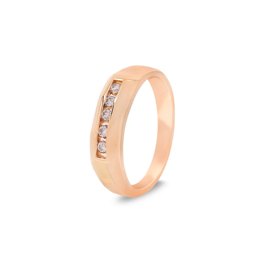 14K Yellow Gold 5 Diamonds Ring