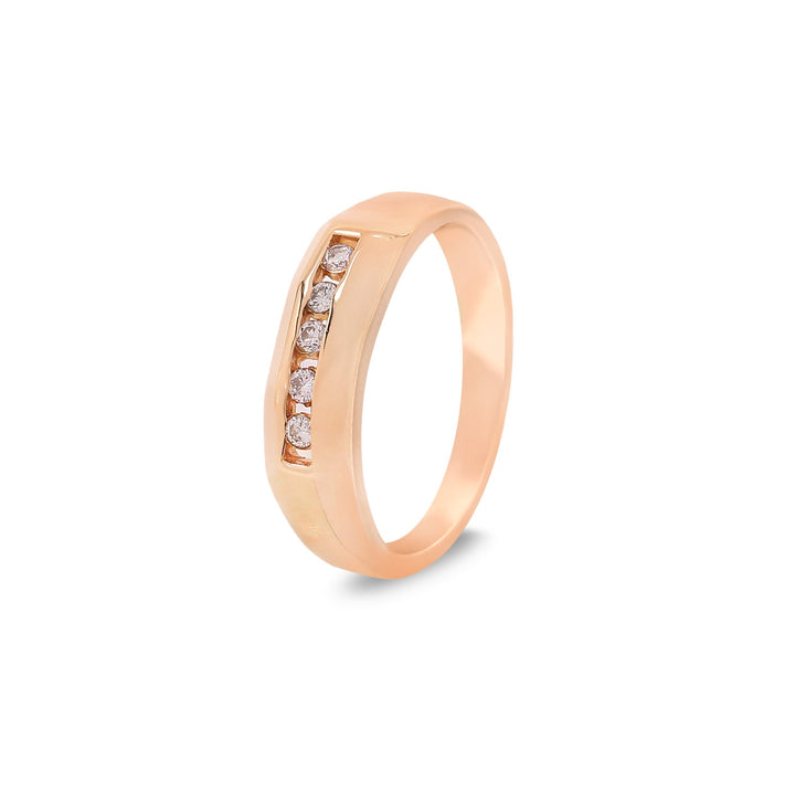 14K Yellow Gold 5 Diamonds Ring