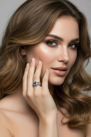 White Gold Triangle Shape Tanzanite Ring. 14k, T: 0.75ct