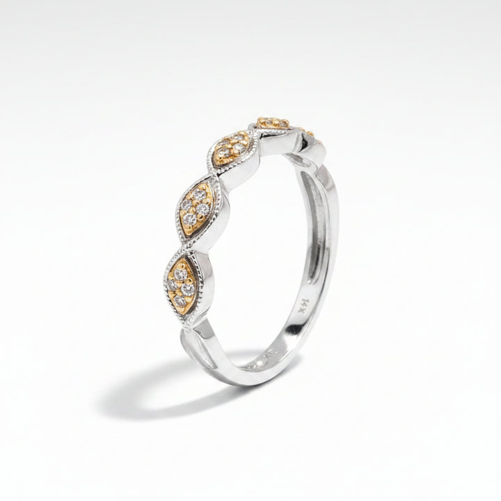 14K Two-Tone Gold Accent Diamond Ring