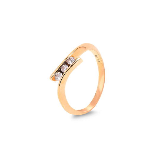 10K Yellow Gold Triple Diamond Band. TDW: 0.10ct SI H