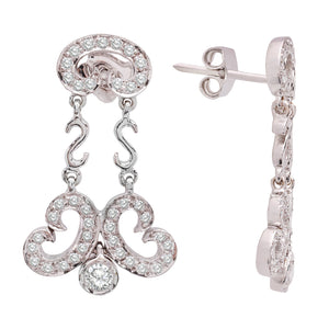 White Gold Dangling Butterfly Diamond Earrings.  18k, 5.3gr, TDW: 1.1ct, VS, FG
