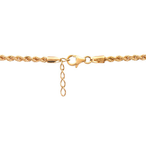 Yellow Gold Three rows Necklace, Rope Link, 18k, 9.41gr