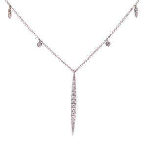 Gabriel & CO White Gold Spike Necklace setting with 24 Round Diamonds, 14k,TDW: 0.51ct - Resale