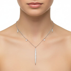 14K Gabriel & CO White Gold Spike Necklace setting with 24 Round Diamonds TDW: 0.51ct – Resale