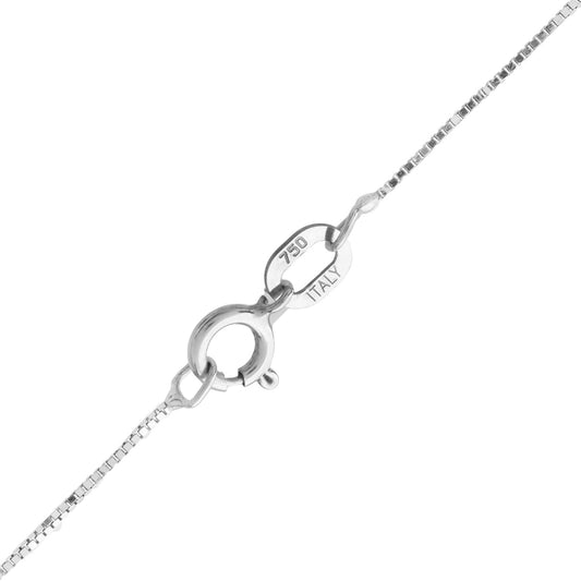 White Gold Freshwater Pearl and Diamond Pendant and Chain Necklace. 18k, P: 9.6mm, D: 0.12ct, SI1, G, 18"