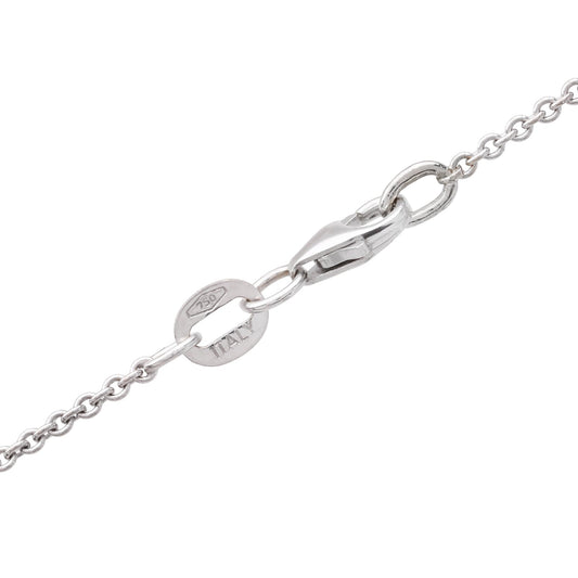 White Gold Pavé Setting Diamond Circle Shape Pendant and Chain. 18k TDW: 0.5ct 3.65gr