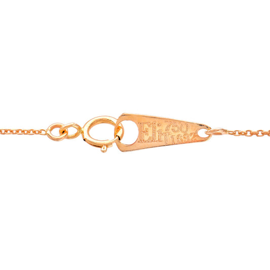 Yellow Gold Necklace pyramid style setting with one Freshwater Pearl. 18k, 2.15gr