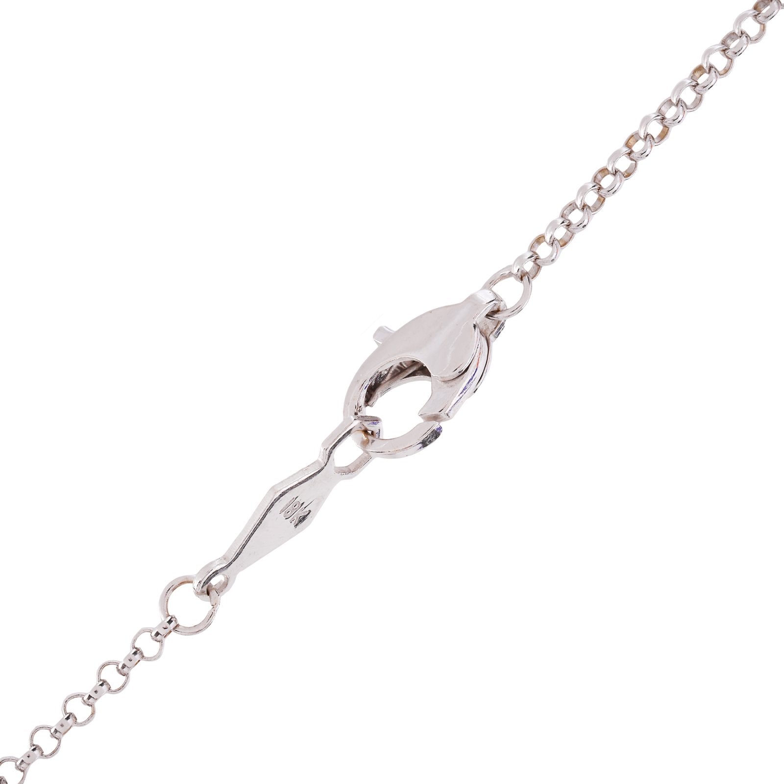 White Gold Diamond Convertible Magnetic Necklace with Extension. 18k, 0.08ct, VS, G