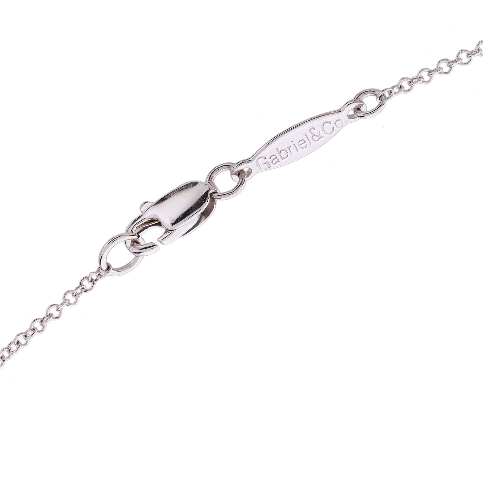 White Gold Diamond Circle of Life Gabriel & Co. Necklace with Extensions. 14k,  TDW: 0.25ct, 17"