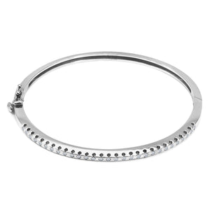 White Gold Bangel Bracelet setting with 29 round diamonds ,14k, TDW:0.72ct  SI H
