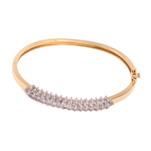 Yellow Gold Diamond Bangle Bracelet. 14k,  TCW: 1ct, SI, GH
