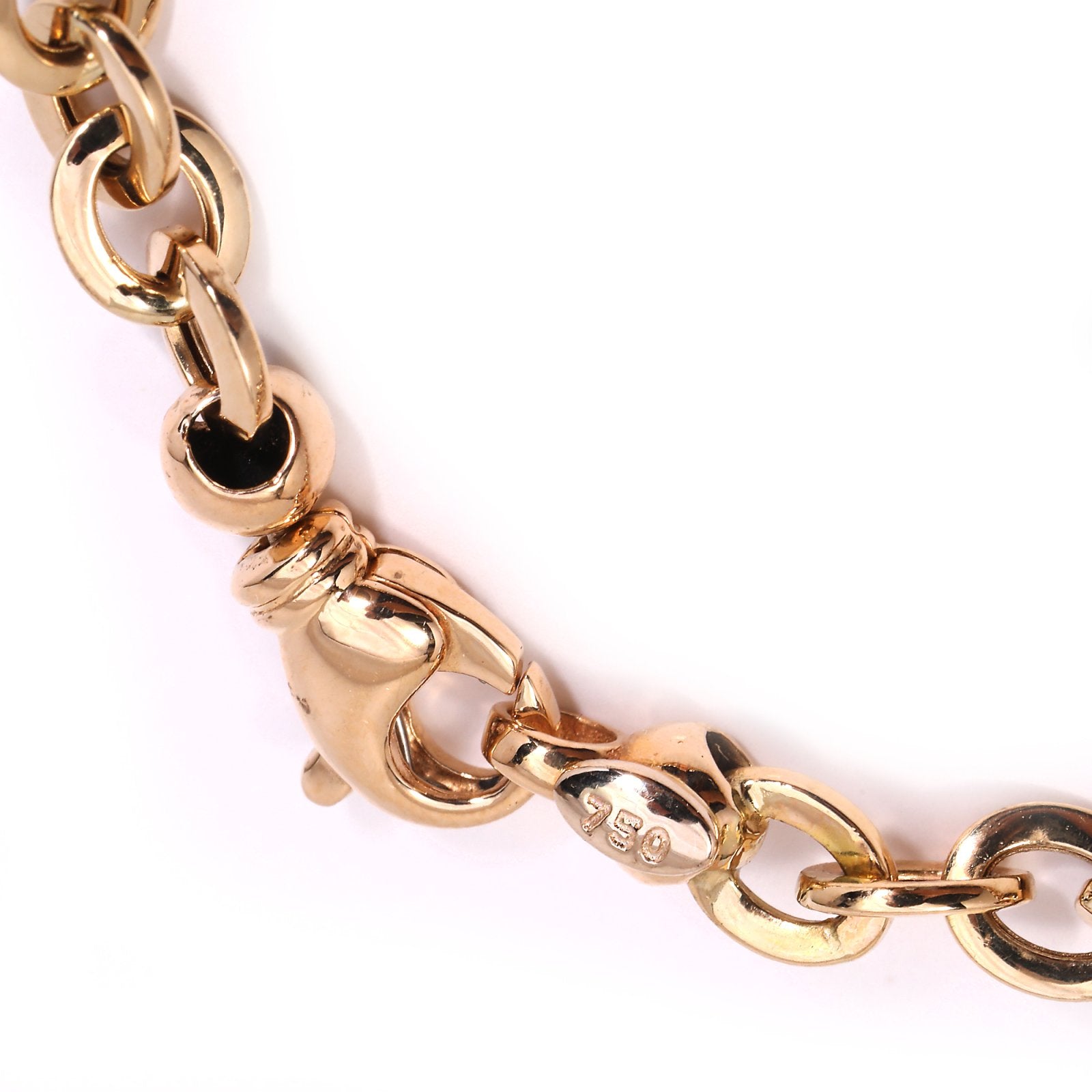 Yellow Gold Bracelet with Key, Evil Eye and Cubic Charms. 18k, 8.1gr, 7 1/2"