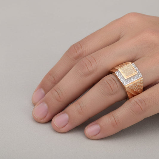 10K Yellow Gold Men's Diamond Ring