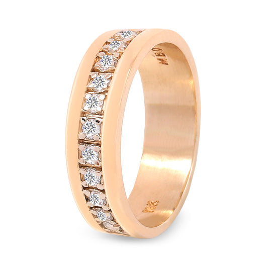 Yellow Gold 11 Diamonds Channel Setting Ring, 14k, TDW: 0.33ct