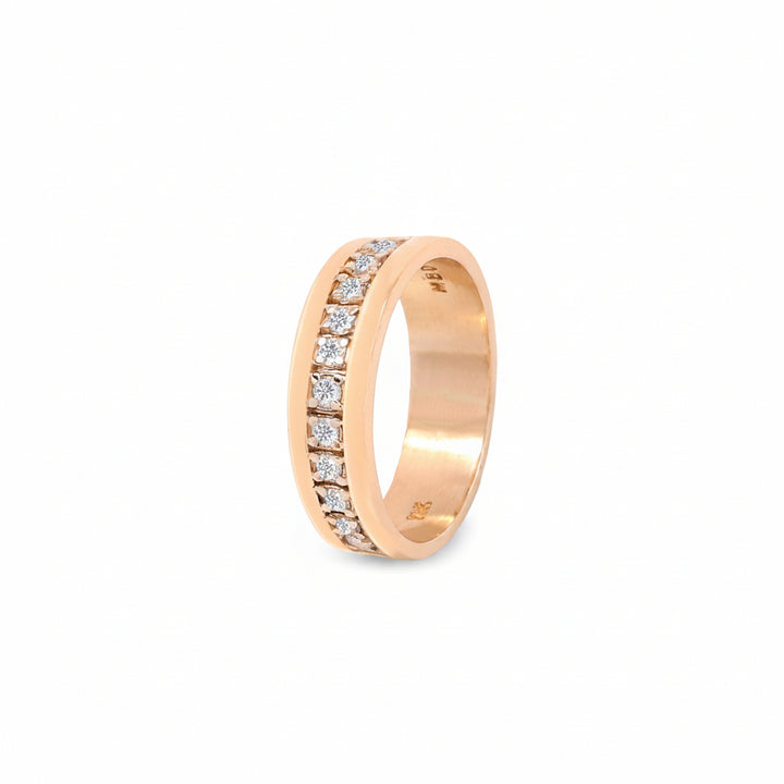 14K Yellow Gold 11 Diamonds Channel Setting Ring TDW: 0.33ct