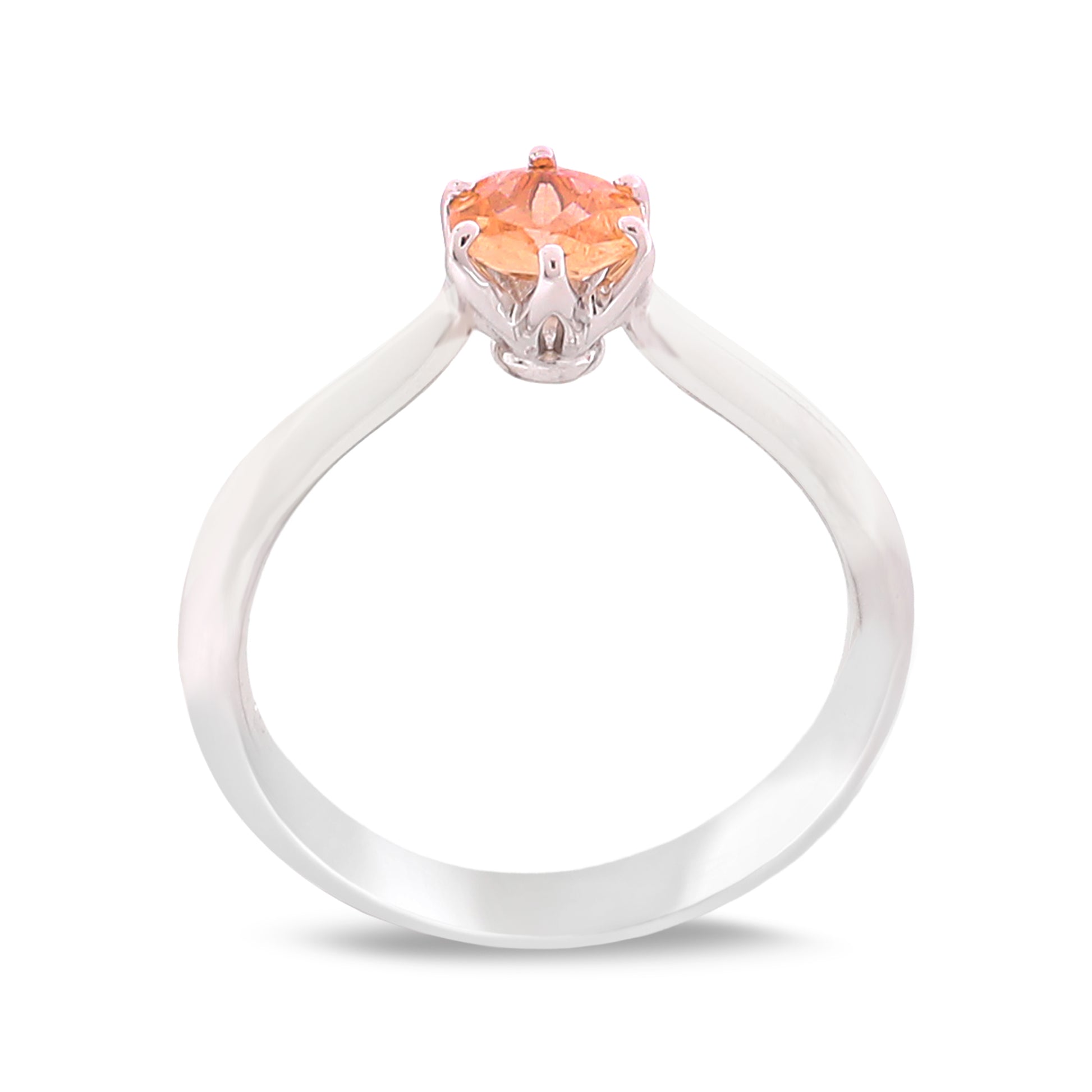 White Gold Morganite Solitaire Ring, 18k, 2.39gr