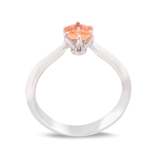 White Gold Morganite Solitaire Ring, 18k, 2.39gr