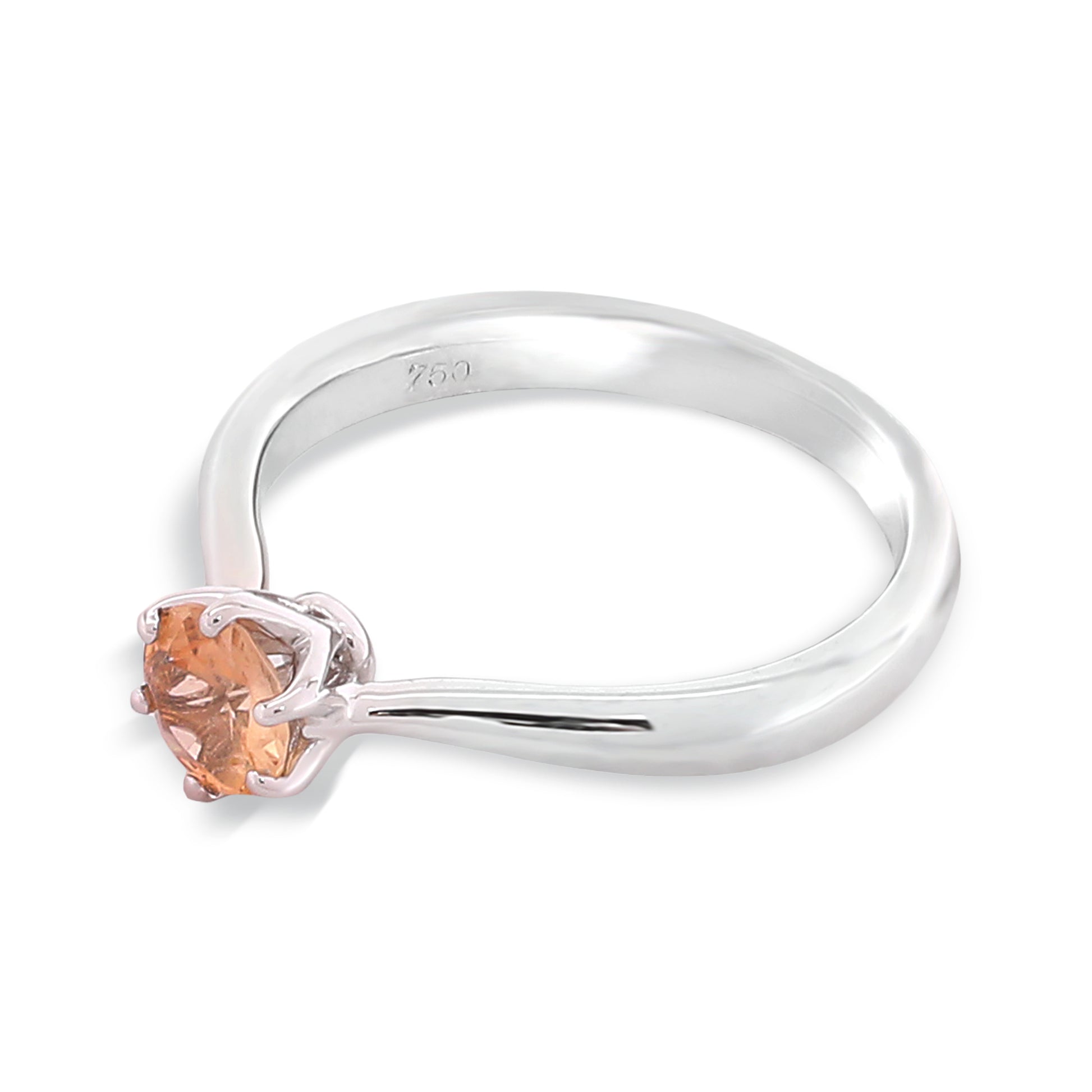 White Gold Morganite Solitaire Ring, 18k, 2.39gr